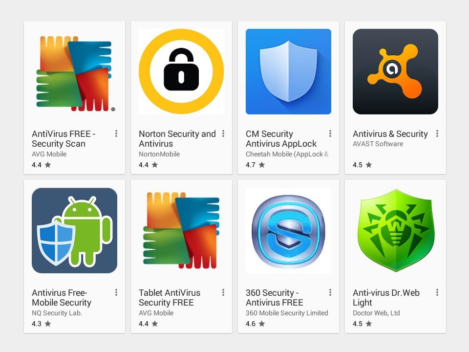 antivirus android liste 