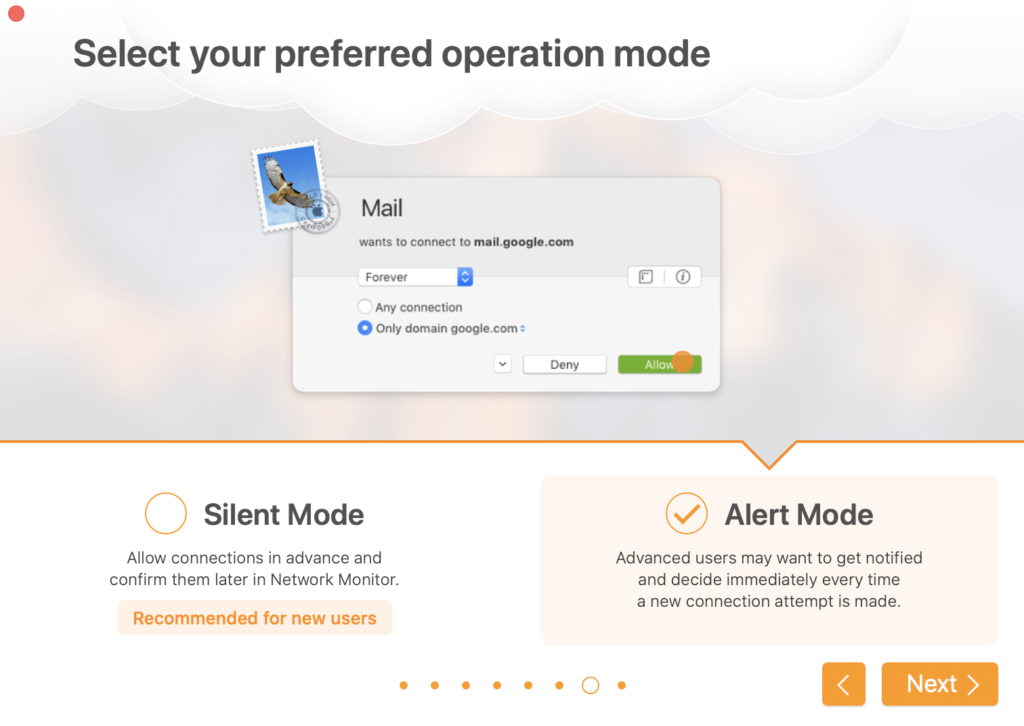 Mode de fonctionnement de Little Snitch : silencieux ou alertes